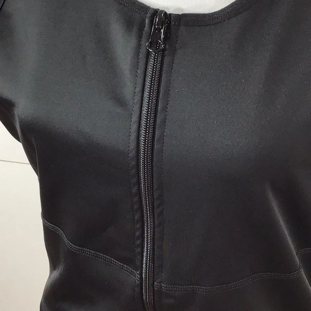 Black zip front shapewear tank XL 40% spandex